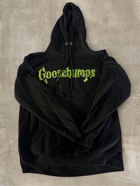 Goosebumps Black Hoodie with Lime Green Logo